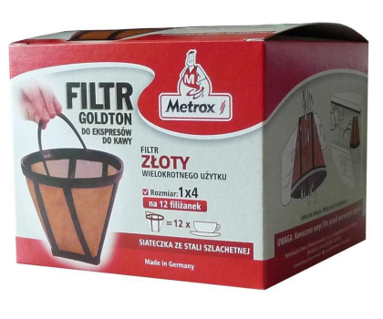 Akcesoria do ekspresów METROX  Filtr do kawy stały 1x4 Goldton